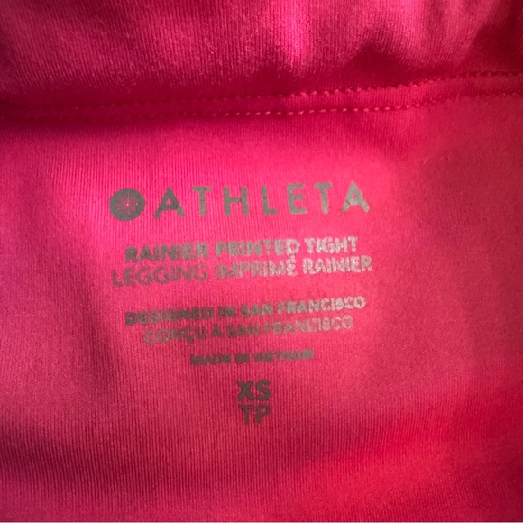 Athleta Rainier Printed Tight Size XS Brilliance Warm Pink Purple 24 x 26 - Picture 6 of 16
